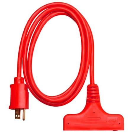 04004ME 6 Ft. Red 3 Outlet Extension Cord